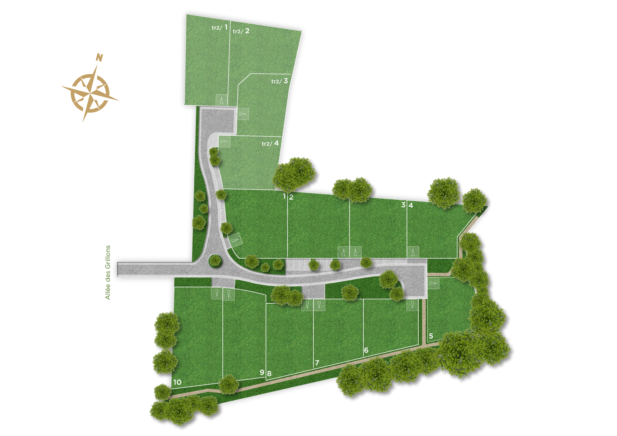 Plan masse - Terrains à vendre à Bonrepos-sur-Aussonnelle