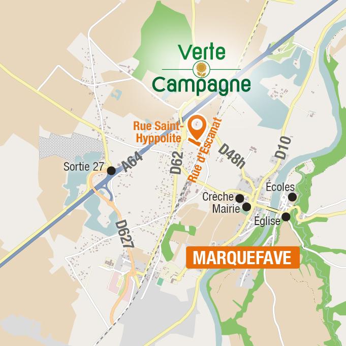 Situation - Terrains à vendre à MARQUEFAVE