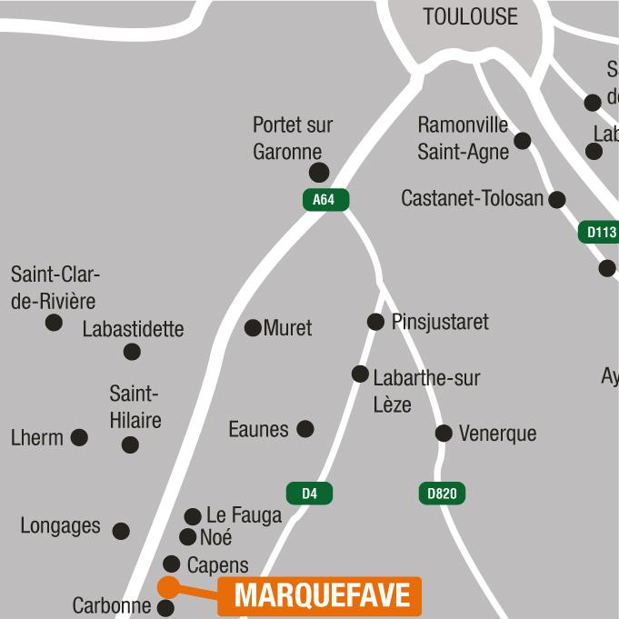 Situation - Terrains à vendre à MARQUEFAVE