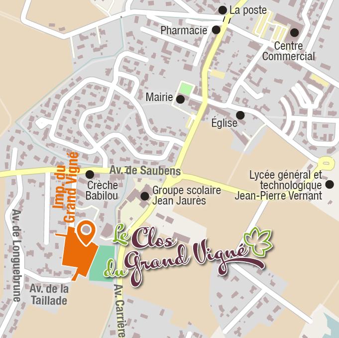 Situation - Terrains à vendre à Pins-Justaret