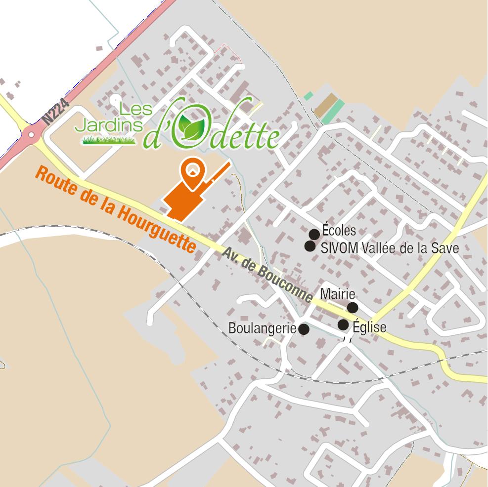 Situation - Terrains à vendre à Lasserre-Pradère