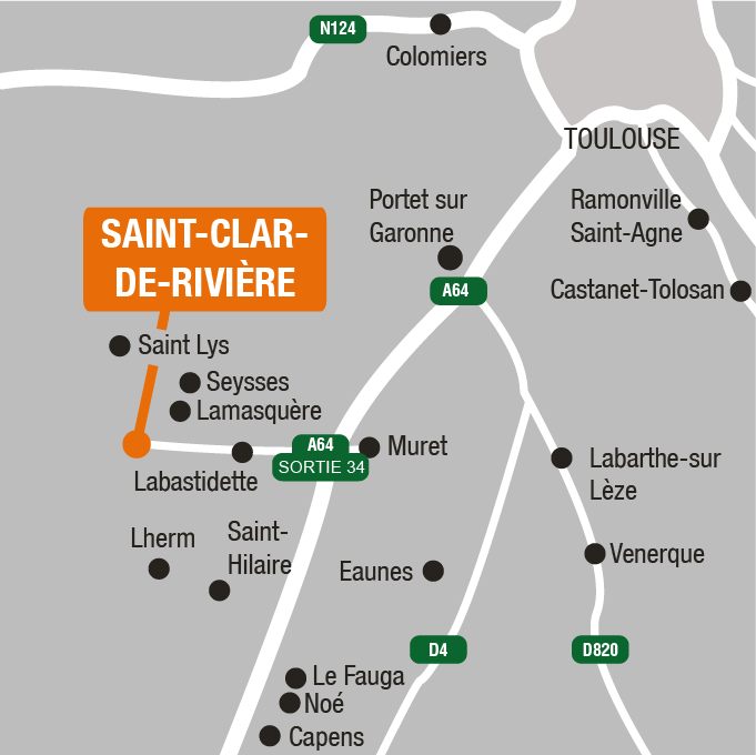 Situation - Terrains à vendre à SAINT-CLAR-DE-RIVIERE