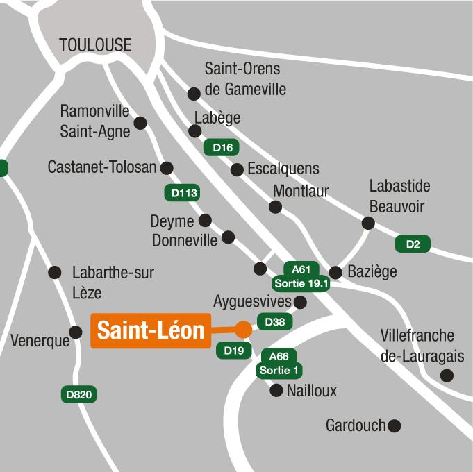 Situation - Terrains à vendre à Saint-Léon