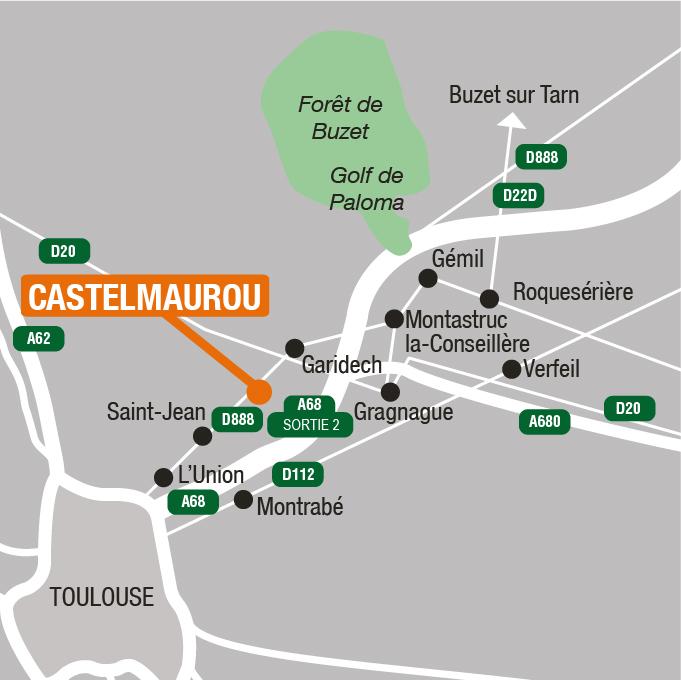 Situation - Terrains à vendre à Castelmaurou