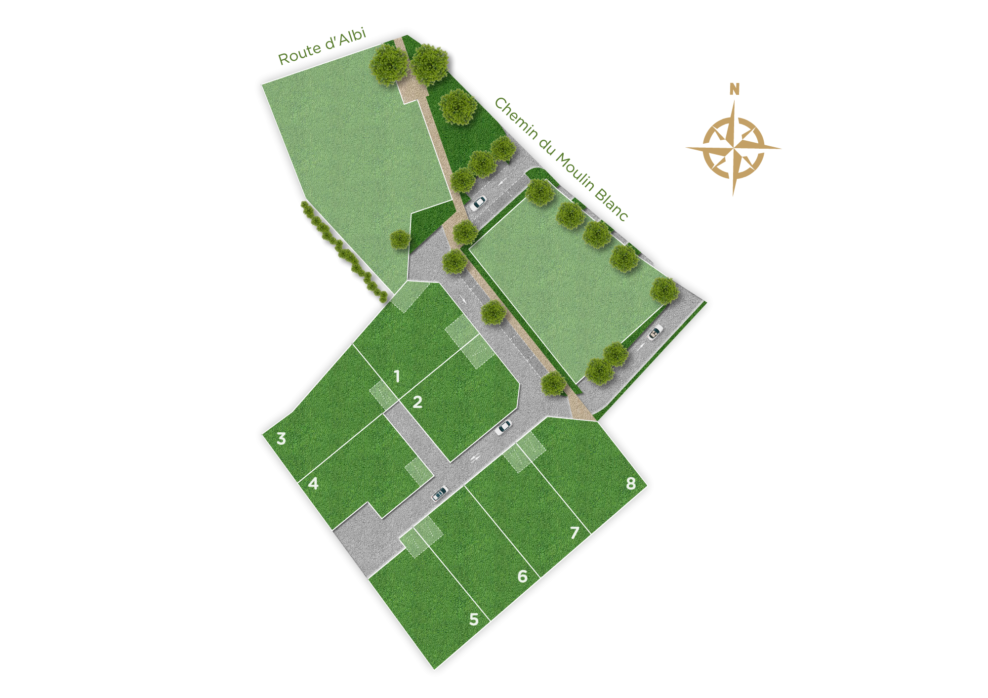 Plan masse - Terrains à vendre à Castelmaurou