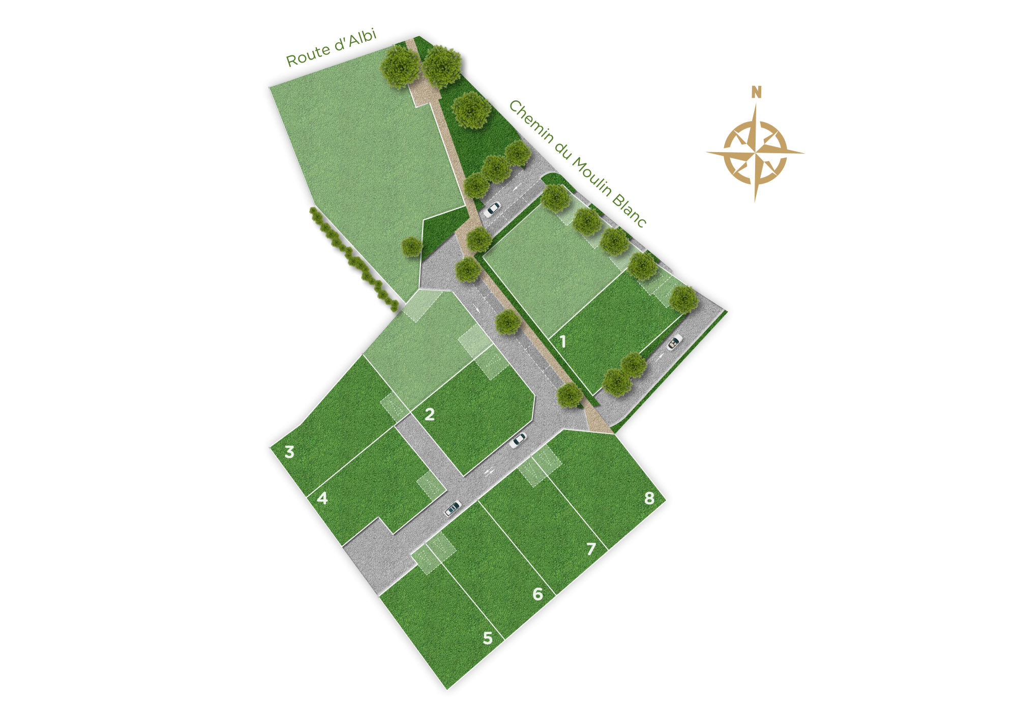 Plan masse - Terrains à vendre à Castelmaurou