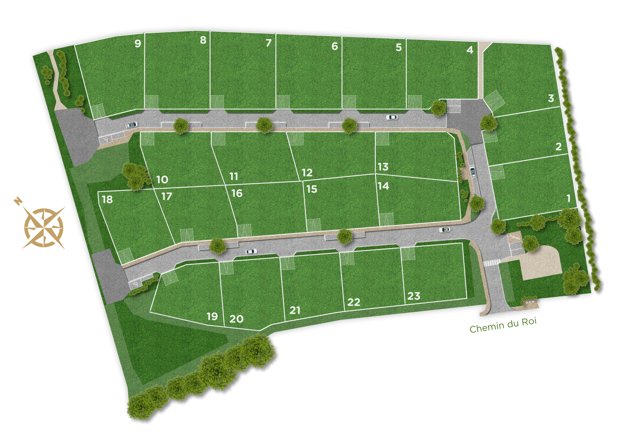 Plan masse - Terrains à vendre à Cologne