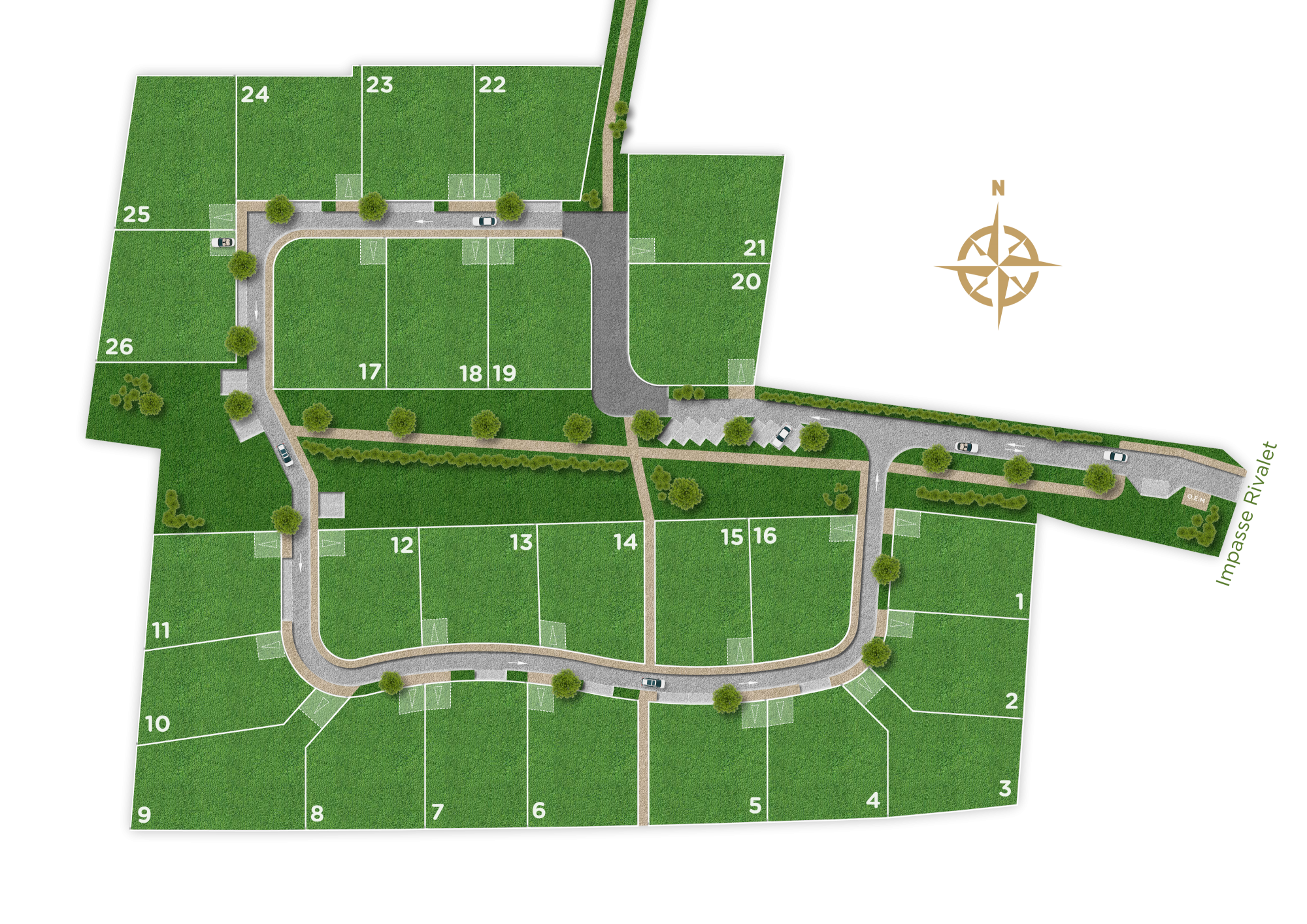 Plan masse - Terrains à vendre à Lagarde