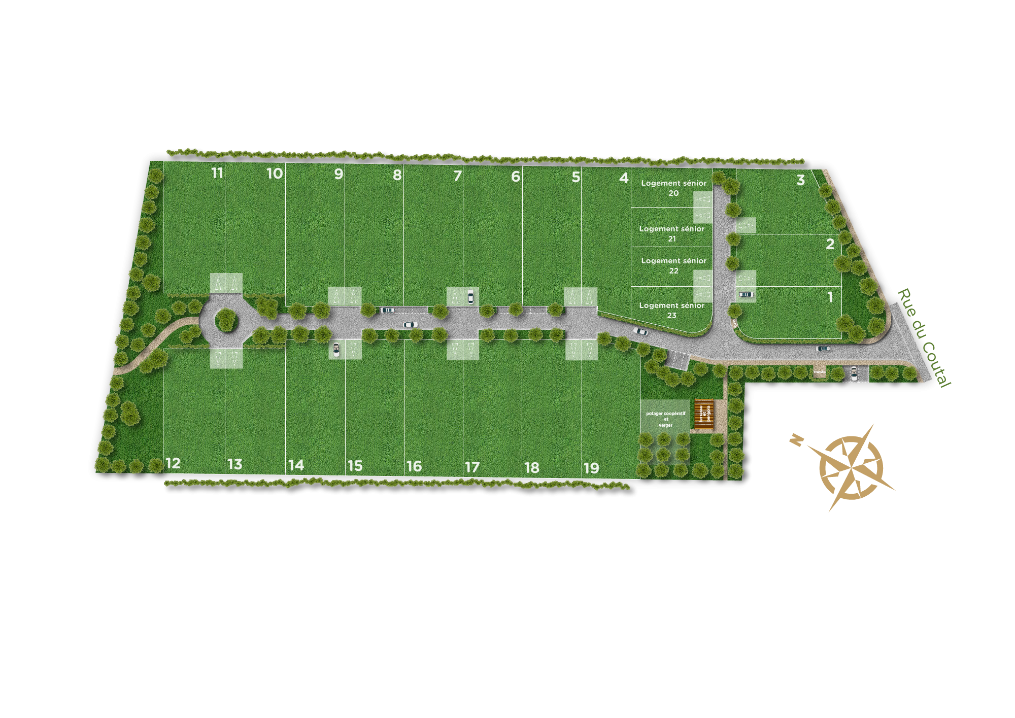 Plan masse - Terrains à vendre à Mirepoix-sur-Tarn