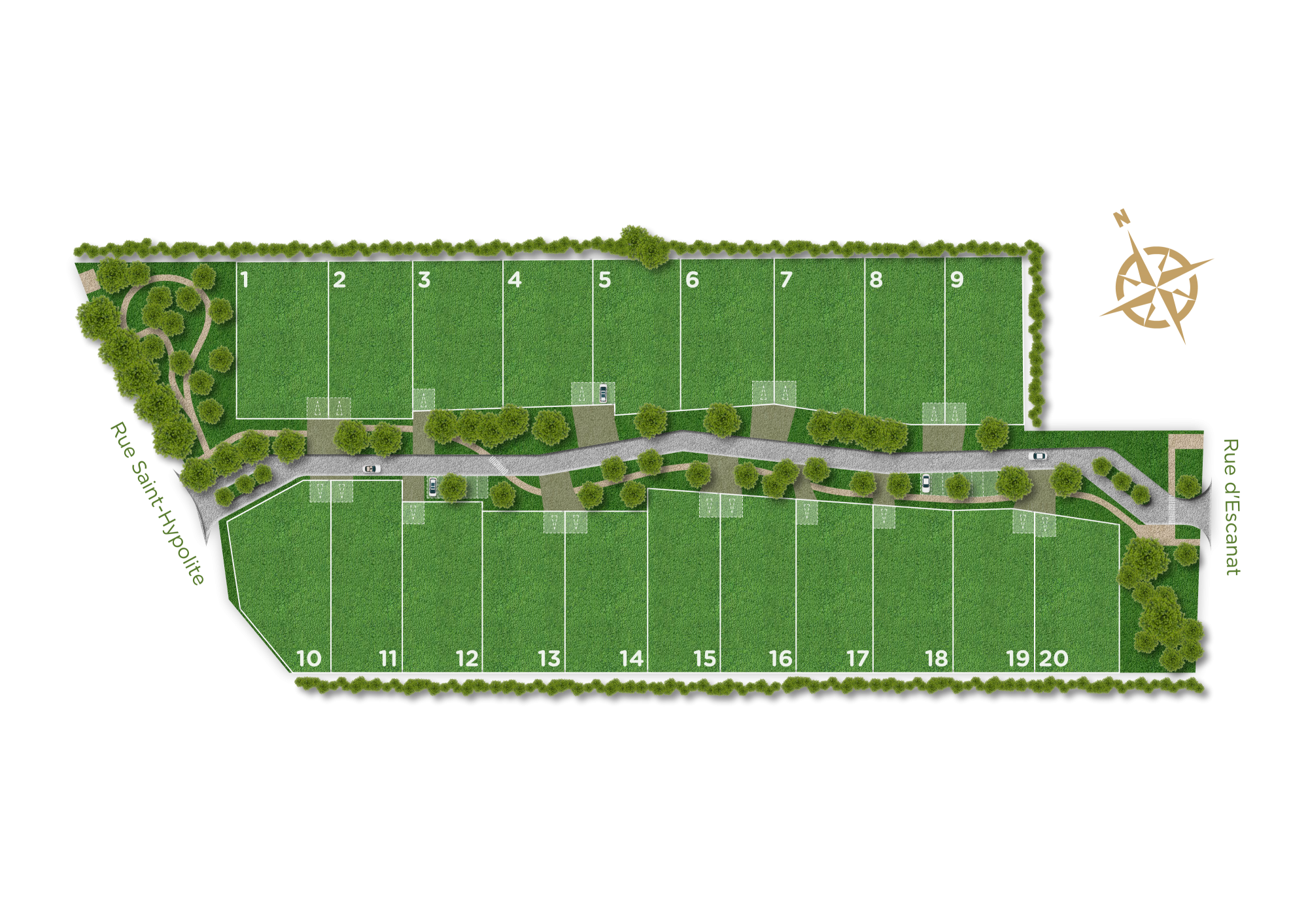 Plan masse - Terrains à vendre à MARQUEFAVE