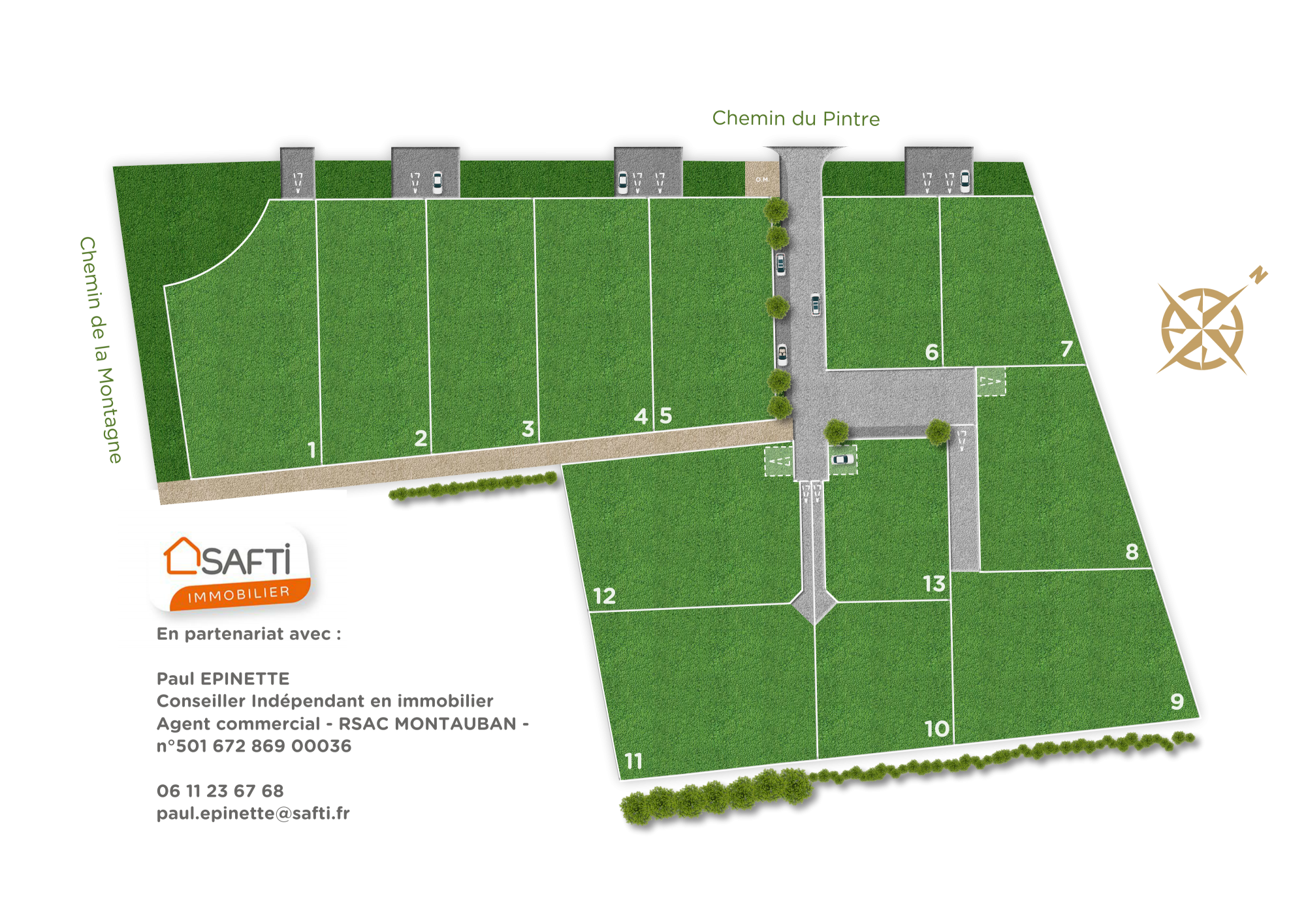 Plan masse - Terrains à vendre à Montbeton