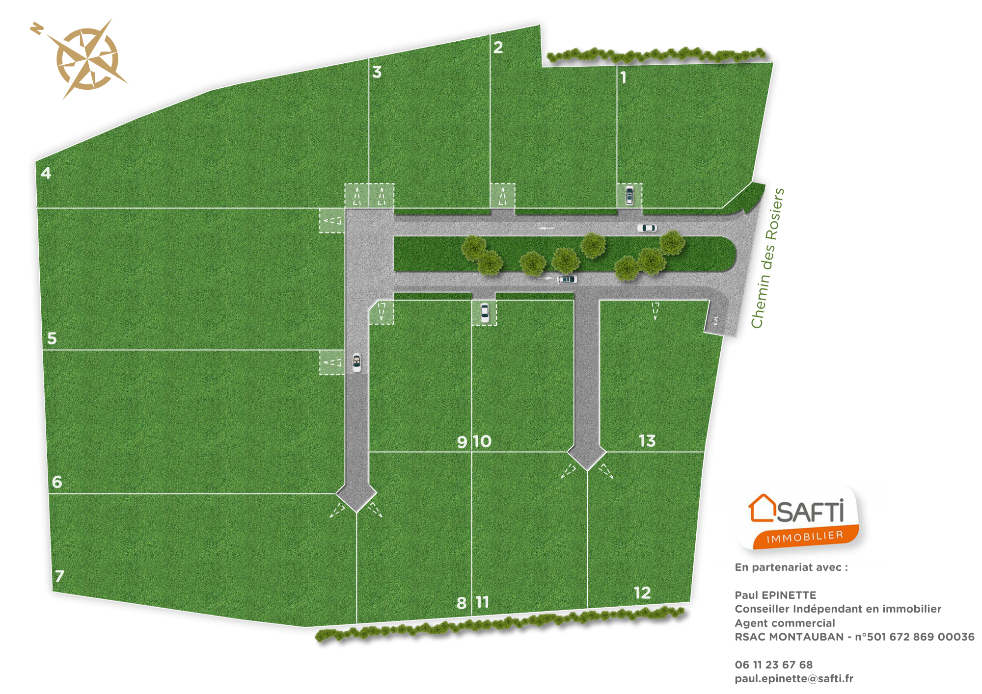 Plan masse - Terrains à vendre à Montbeton