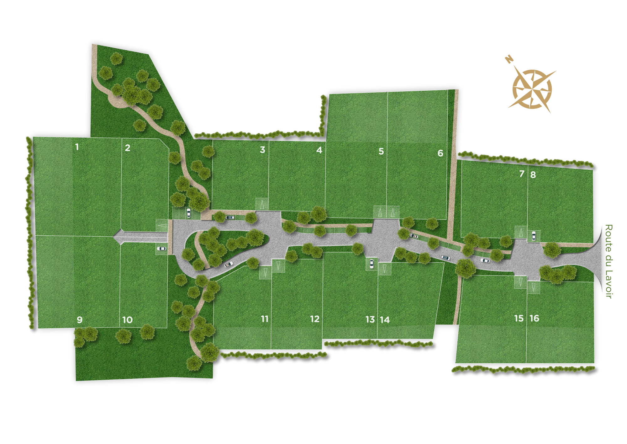 Plan masse - Terrains à vendre à Saint-Jean-Lherm