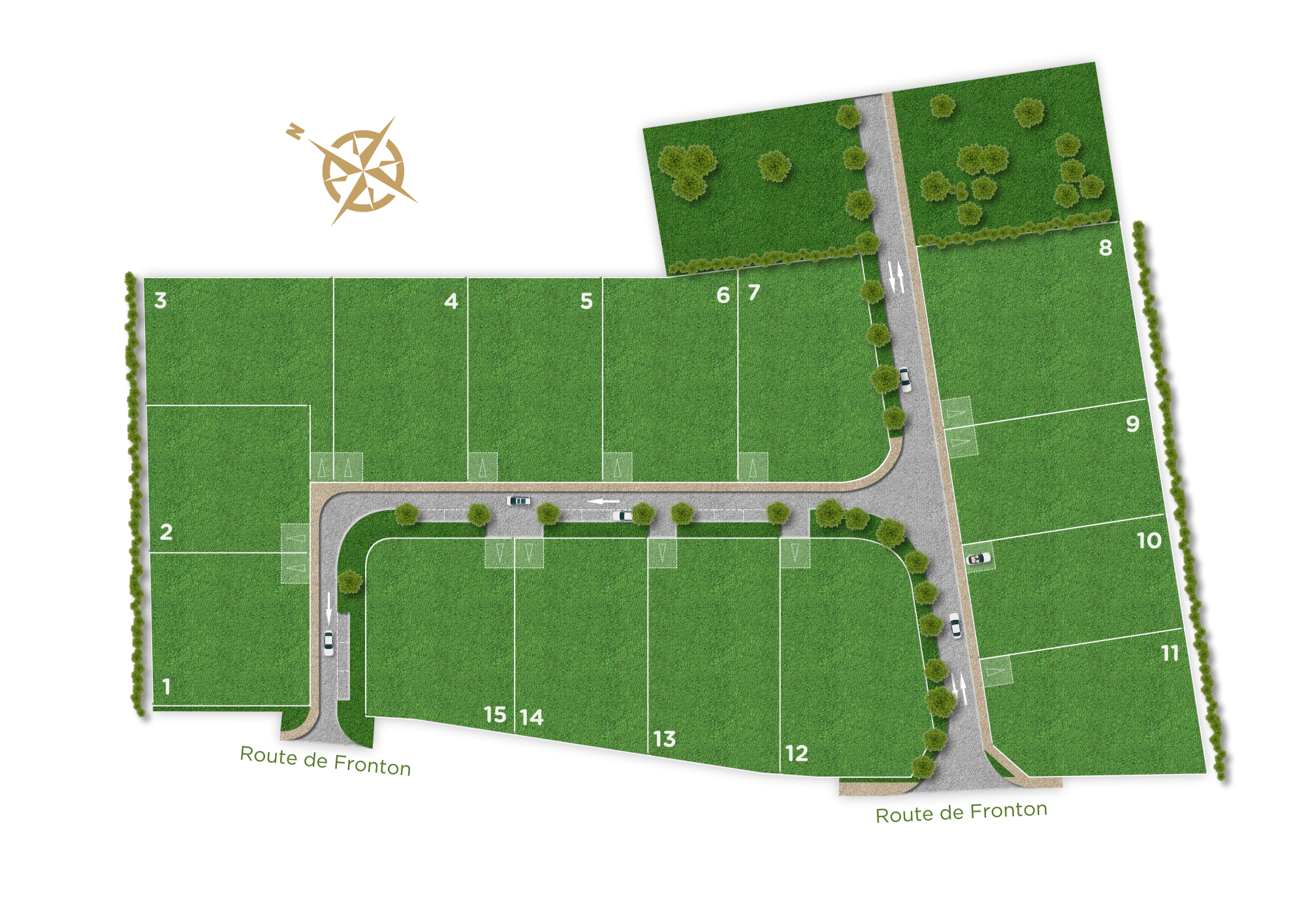 Plan masse - Terrains à vendre à Vacquiers