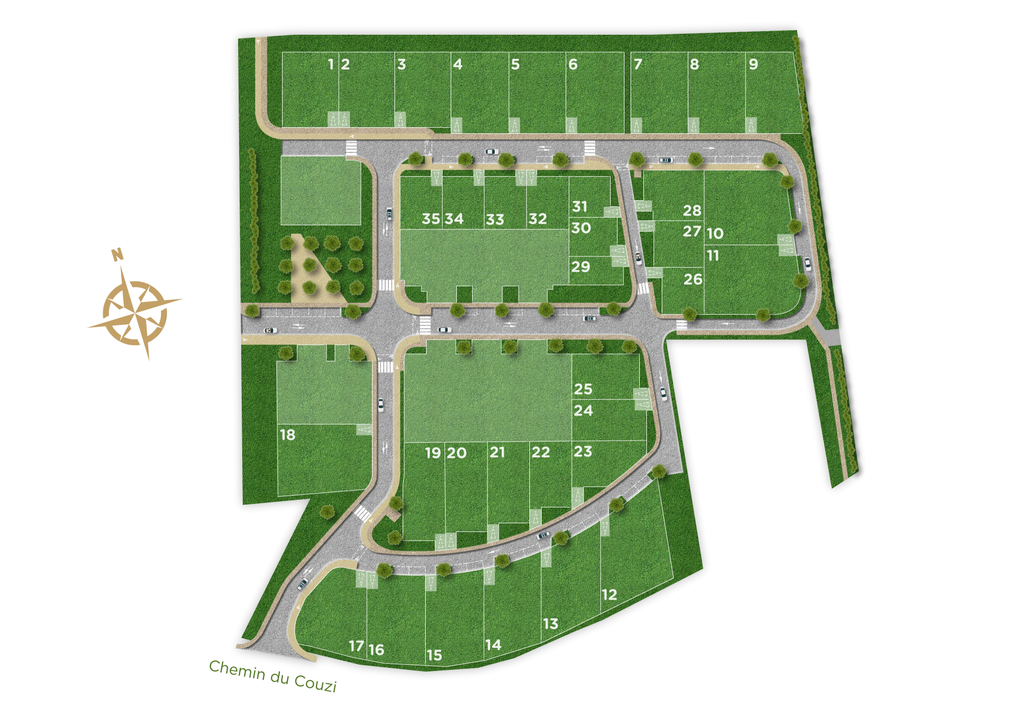 Plan masse - Terrains à vendre à Venerque